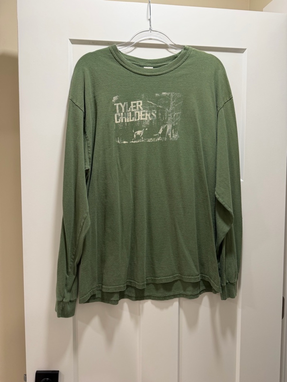 Gildan Olive Green Graphic Long Sleeve Shirt